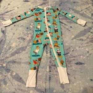 Little Sleepies Limited Edition Zen Zoo Yoga 6-12M Balmboo Sleeper Zippy